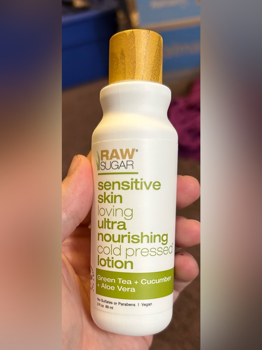 Sugar Raw Sensitive Skin Ultra Nourishing Lotion — White & Gold & Green